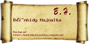Bánhidy Hajnalka névjegykártya